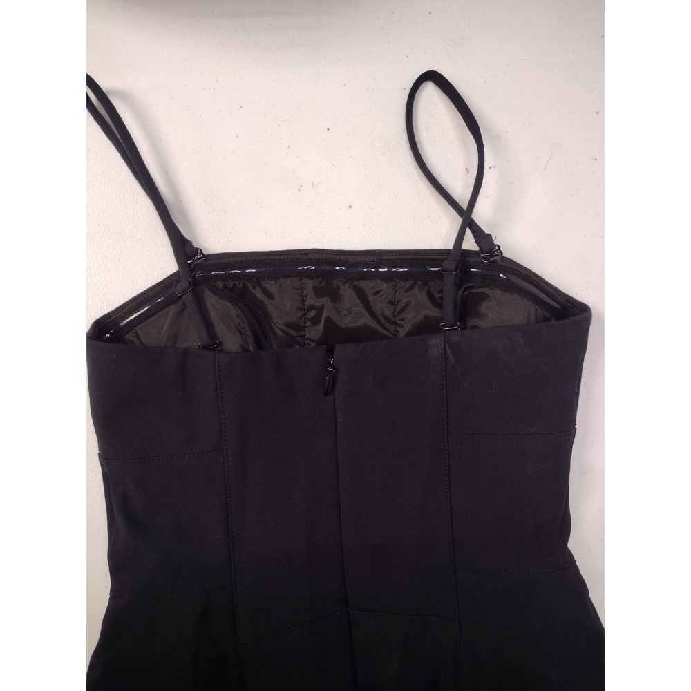 Bebe Womens Black Peplum Lace Up Side Cocktail Sheath Dress Adjustable Straps - Picture 6 of 6